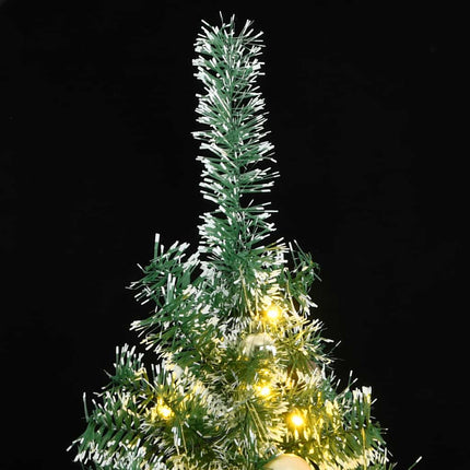 Plastgran 300 LEDs&kulor&snö 240 cm