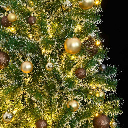 Plastgran 300 LEDs&kulor&snö 240 cm