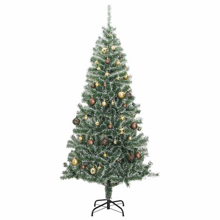 Plastgran 300 LEDs&kulor&snö 240 cm