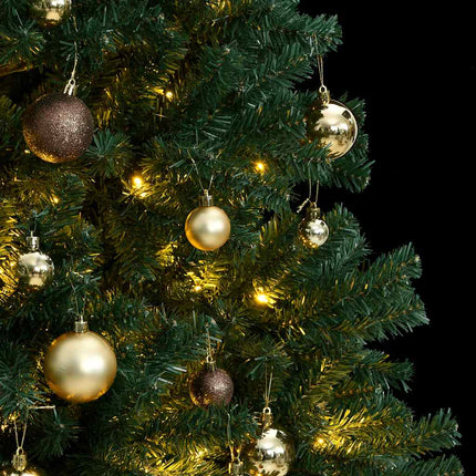 Plastgran med gångjärn 300 LEDs & kulor 210 cm