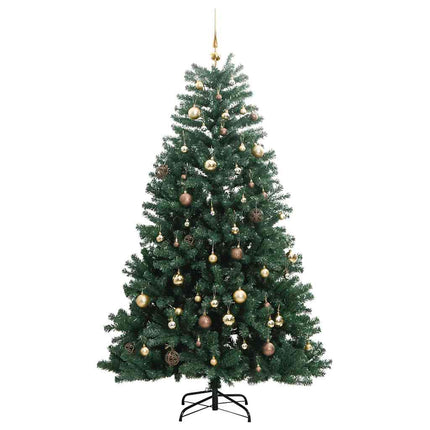 Plastgran med gångjärn 300 LEDs & kulor 240 cm