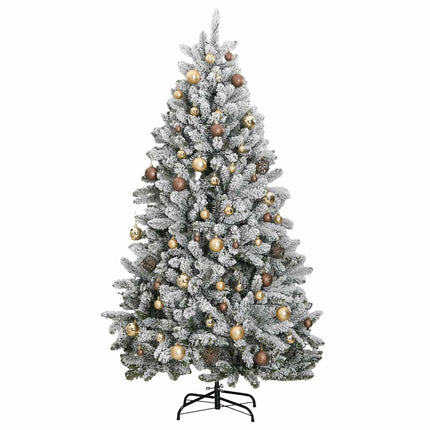 Plastgran med gångjärn 300 LEDs & kulor 210 cm