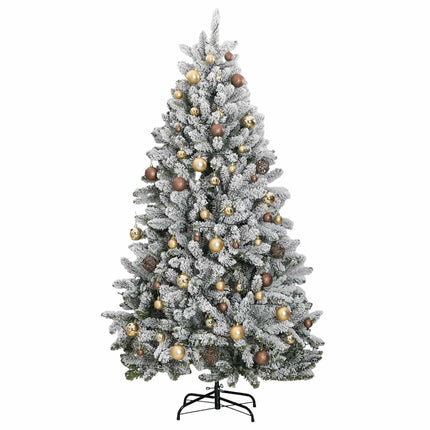 Plastgran med gångjärn 300 LEDs & kulor 240 cm