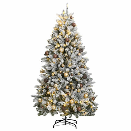 Plastgran med gångjärn 300 LEDs & kulor 270 cm