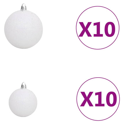 Plastgran 300 LEDs&kulor&snö 210 cm