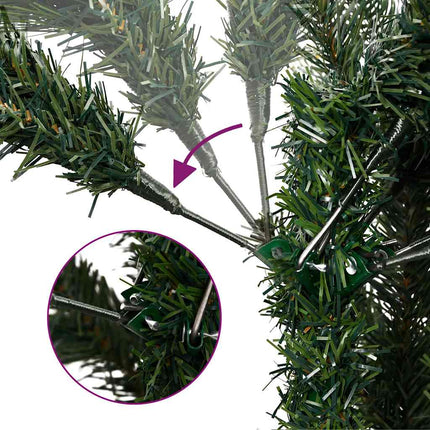 Plastgran med gångjärn 300 LEDs & kulor 180 cm
