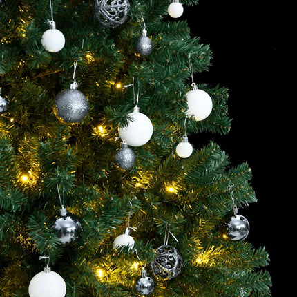 Plastgran med gångjärn 300 LEDs & kulor 240 cm