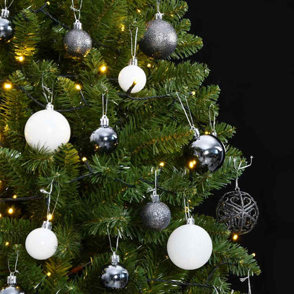 Plastgran med gångjärn 300 LEDs & kulor 270 cm