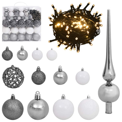Konstgjord julgran Vit 128 x 128 x 270 cm PVC och metall
