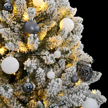 Plastgran med gångjärn 300 LEDs & kulor 180 cm
