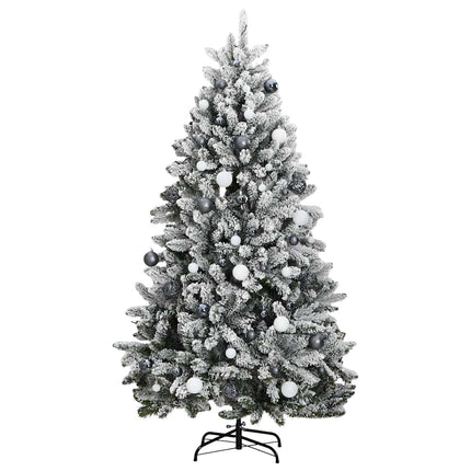 Plastgran med gångjärn 300 LEDs & kulor 180 cm