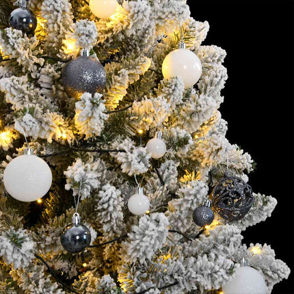 Plastgran med gångjärn 300 LEDs & kulor 210 cm