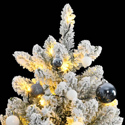 Plastgran med gångjärn 300 LEDs & kulor 240 cm