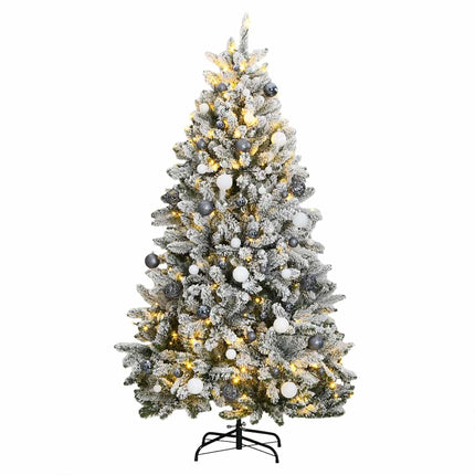 Plastgran med gångjärn 300 LEDs & kulor 270 cm
