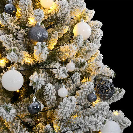 Plastgran med gångjärn 300 LEDs & kulor 270 cm