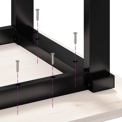 Bordsben för soffbord O-ram 80x70x43 cm stål