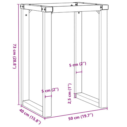 Bordsben för matbord O-ram 50x40x73 cm stål