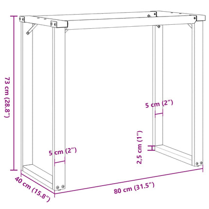 Bordsben för matbord O-ram 80x40x73 cm stål