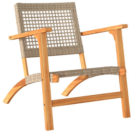 Trädgårdsstolar 2 st beige konstrotting akaciaträ
