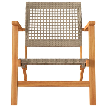 Trädgårdsstolar 2 st beige konstrotting akaciaträ