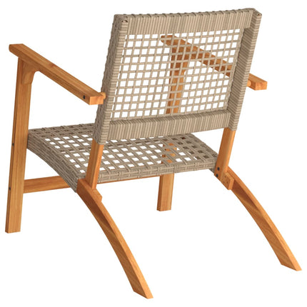 Trädgårdsstolar 2 st beige konstrotting akaciaträ