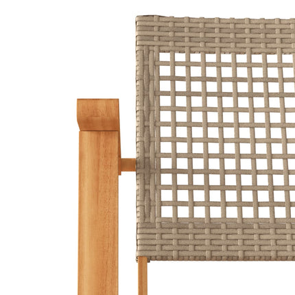 Trädgårdsstolar 2 st beige konstrotting akaciaträ