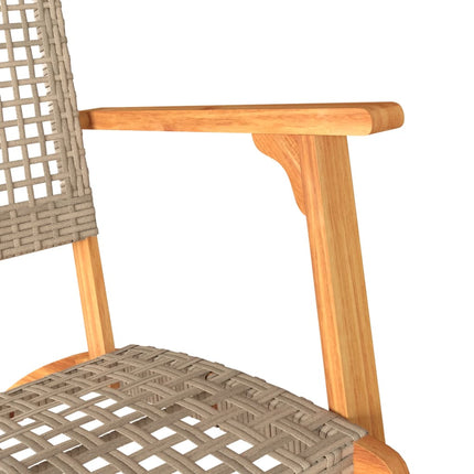 Trädgårdsstolar 2 st beige konstrotting akaciaträ