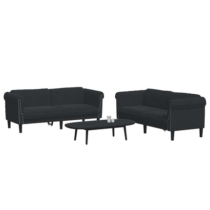 Soffgrupp 2 delar svart sammet