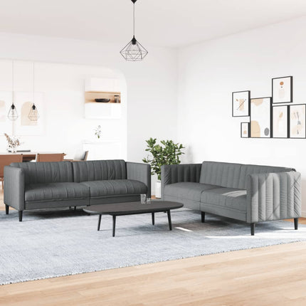 Soffgrupp 2 delar mörkgrå tyg