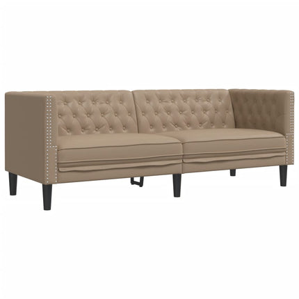 Soffgrupp chesterfield 3 delar cappuccino konstläder