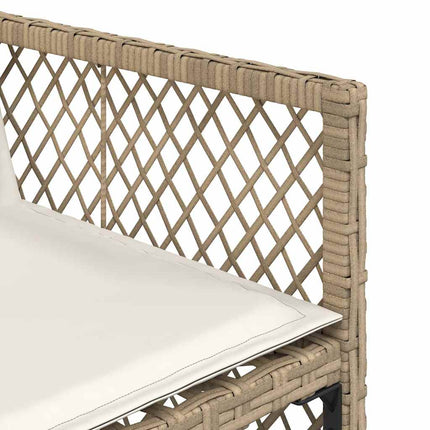 Matgrupp för trädgården med dynor 13 delar beige konstrotting