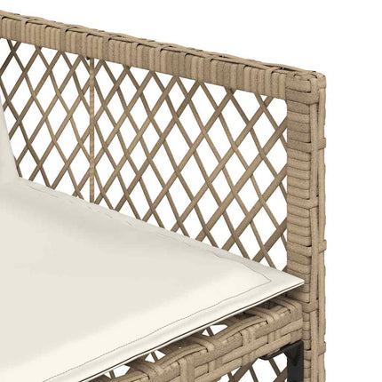 Matgrupp för trädgården med dynor 9 delar beige konstrotting
