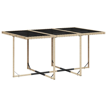 Matgrupp för trädgården med dynor 11 delar beige konstrotting