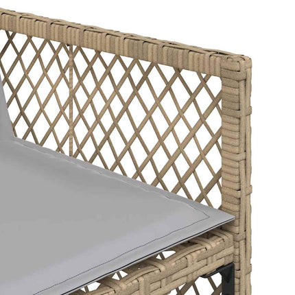 Matgrupp för trädgården med dynor 13 delar beige konstrotting