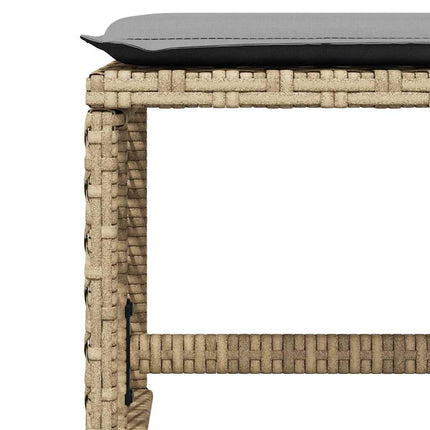 Matgrupp för trädgården med dynor 15 delar beige konstrotting