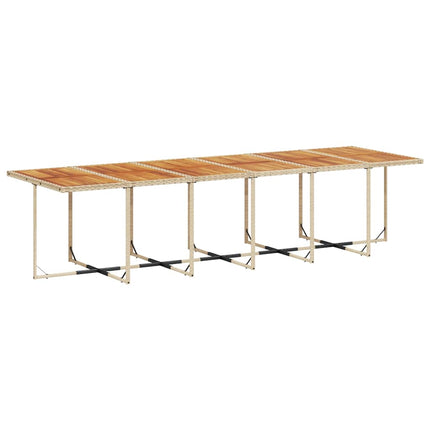 Matgrupp för trädgården med dynor 13 delar beige konstrotting