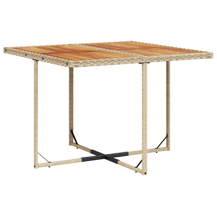 Matgrupp för trädgården med dynor 9 delar beige konstrotting