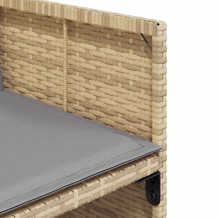 Matgrupp för trädgården med dynor 13delar mixbeige konstrotting