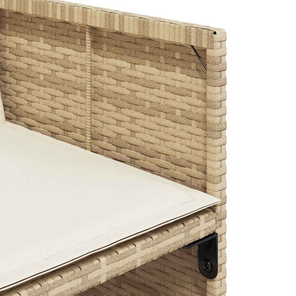 Matgrupp för trädgården med dynor 9 delar beige konstrotting