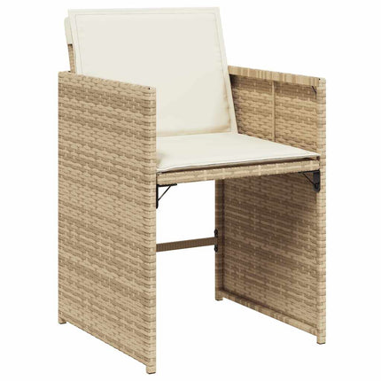 Matgrupp för trädgården med dynor 13 delar beige konstrotting