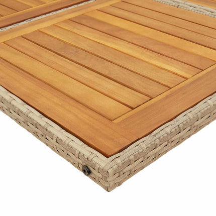 Matgrupp för trädgården med dynor 9 delar beige konstrotting
