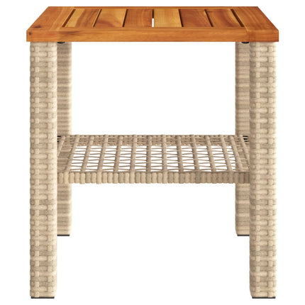 Trädgårdsbord beige 40x40x42 cm konstrotting akaciaträ