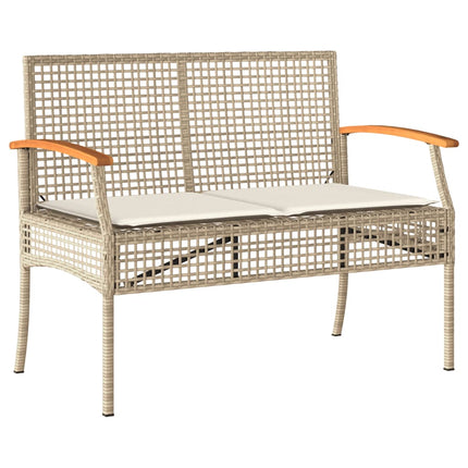 Loungegrupp för trädgården med dynor 4 delar konstrotting beige