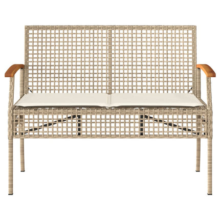 Loungegrupp för trädgården med dynor 4 delar konstrotting beige