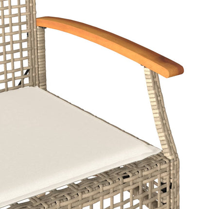 Loungegrupp för trädgården med dynor 4 delar konstrotting beige