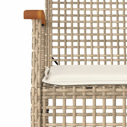 Loungegrupp för trädgården med dynor 4 delar konstrotting beige