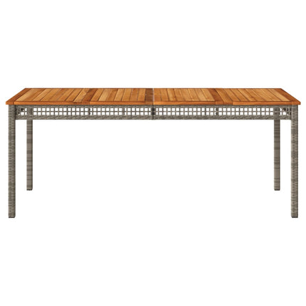 Trädgårdsbord grå 180x90x75 cm konstrotting akaciaträ
