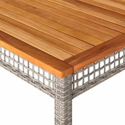 Trädgårdsbord grå 180x90x75 cm konstrotting akaciaträ