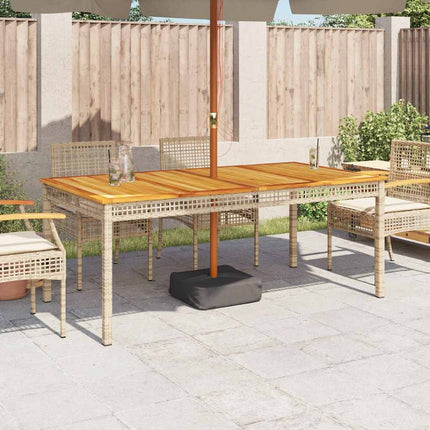 Trädgårdsbord beige 180x90x75 cm konstrotting akaciaträ