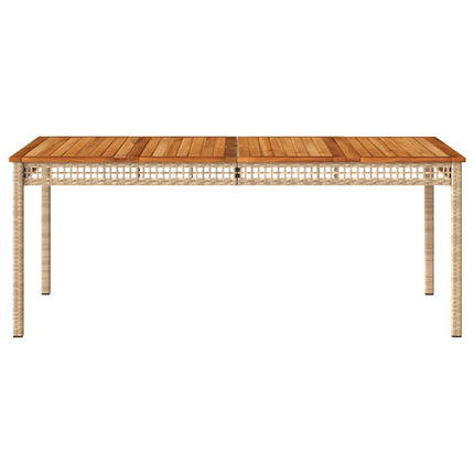 Trädgårdsbord beige 180x90x75 cm konstrotting akaciaträ